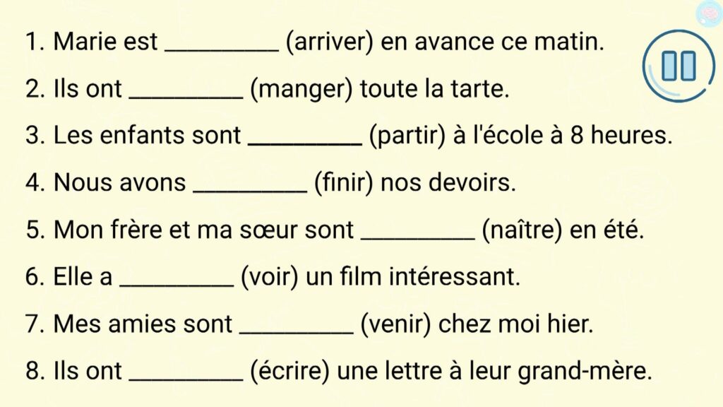 L'accord Du Participe Passé Avec Avoir Exercices Corrigés maitrelucas.fr