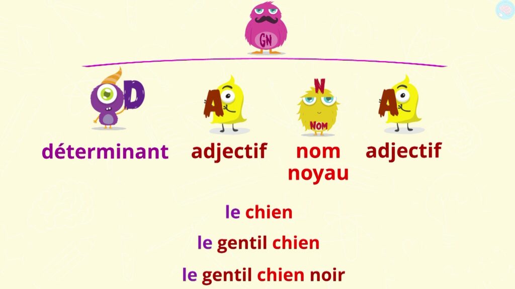 Tous les composants d'un groupe nominal cm1 cm2