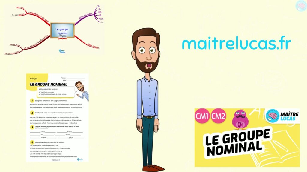 Outro le groupe nominal CM1 CM2 fiche et carte mentale