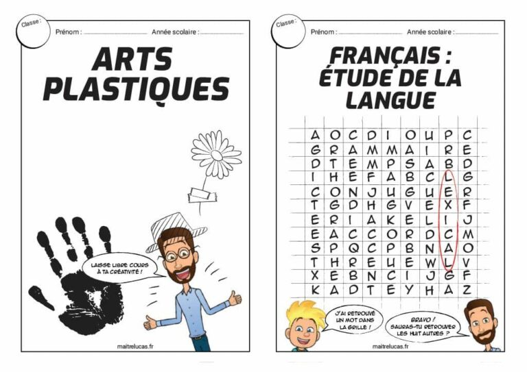 Page De Garde A 5 Ce1 Les pages de garde de Maître Lucas CE1 CE2 CM1 CM2 - Maître Lucas