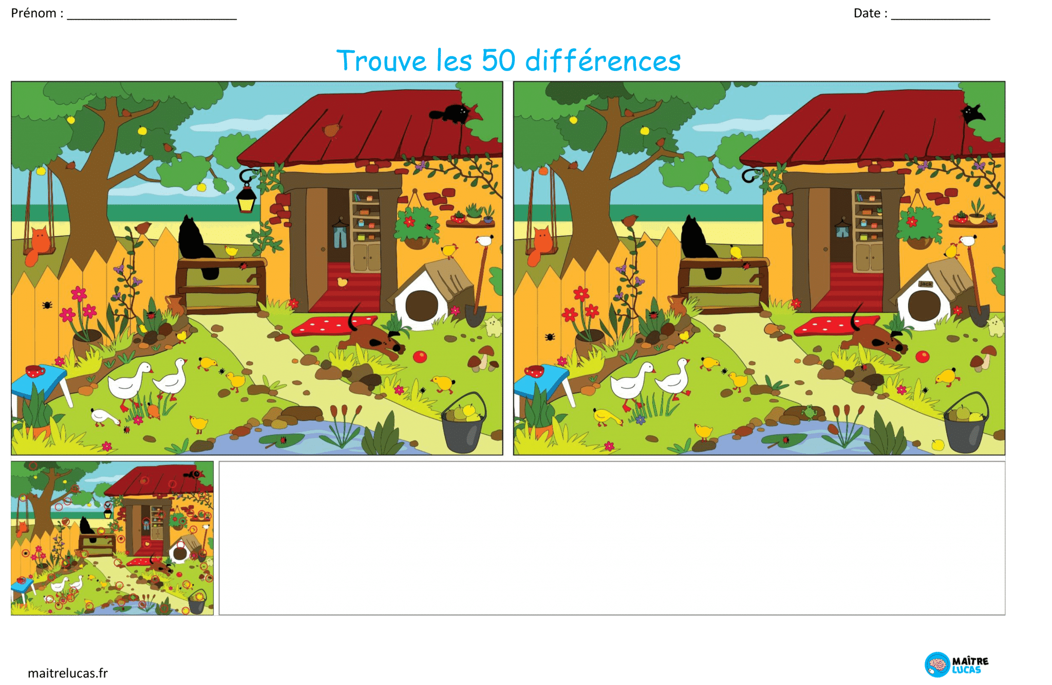 20 Jeux des différences pour CP CE1 CE2 - Maître Lucas