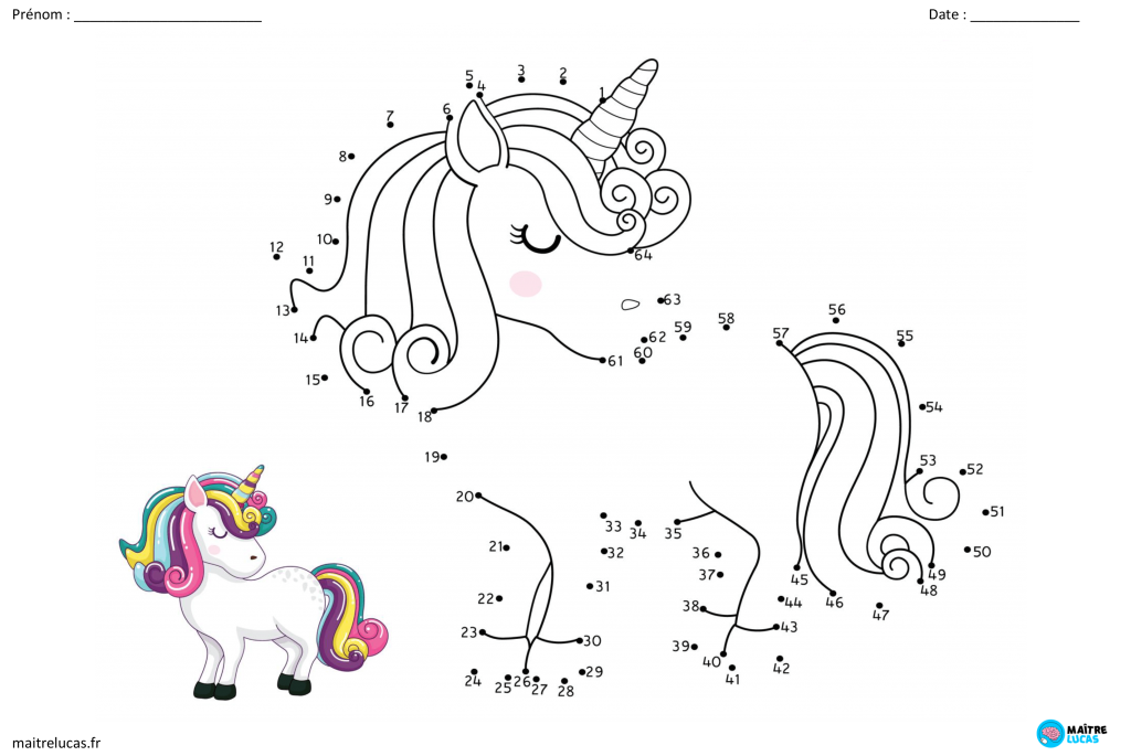 Point à Relier à Imprimer De 1 à 100 Fiches Exercices Relier les nombres jusqu'à 100 pour CP CE1 - Maître Lucas